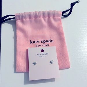 NWT Kate Spade Signature Silver Spade Mini Studs
